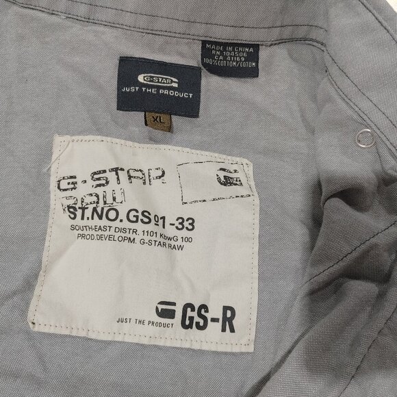 Brand New G-Star Mens Button-up 100% Cotton Shirt Grey Size XL - Picture 2 of 3
